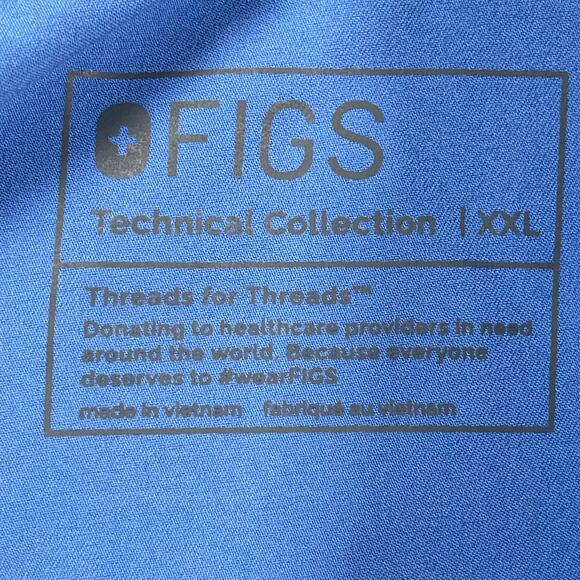 Figs Scrub Pants Mens XXL Ceil Blue Technical Collection Cairo Cargo 32" Inseam - Picture 11 of 13